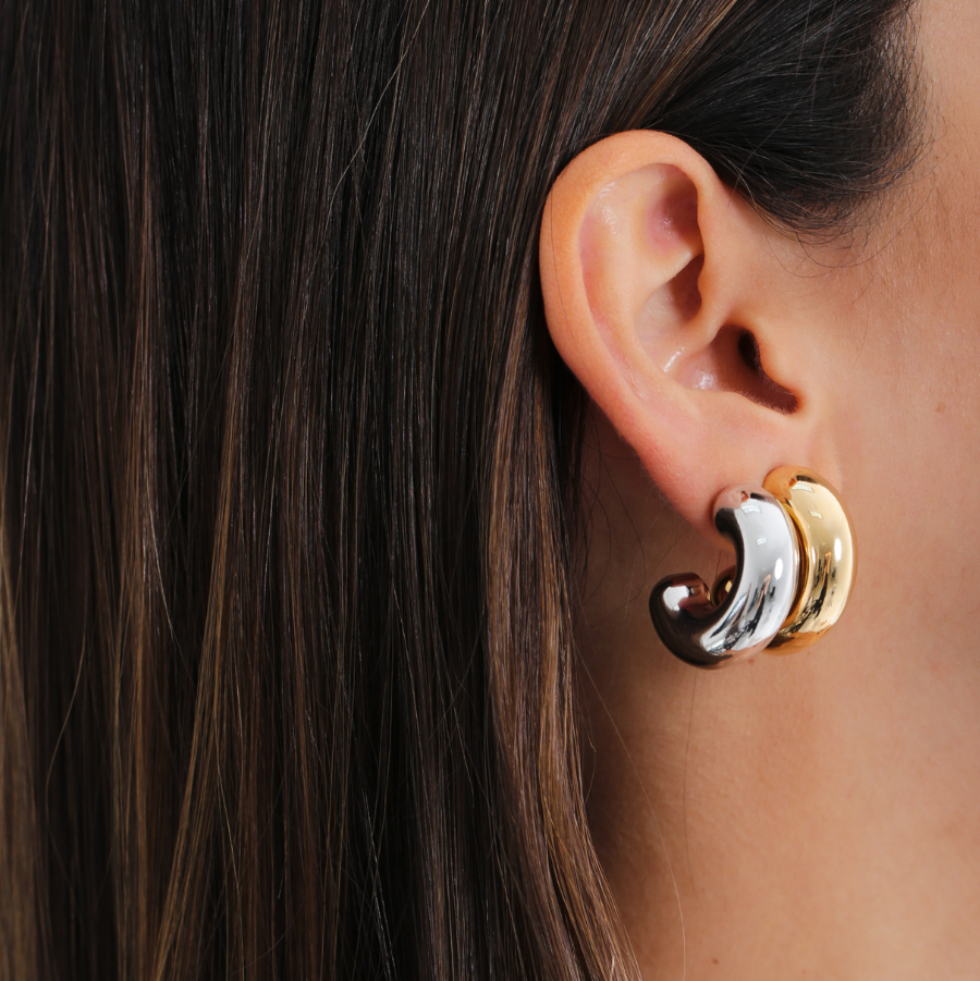 Chunky Hoops in Silver